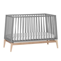 LEANDER - LUNA™ baby cot 0-3 yrs, Grey/Oak + Conversion kit