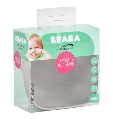 Beaba - Silicone bowl with suction cup gray