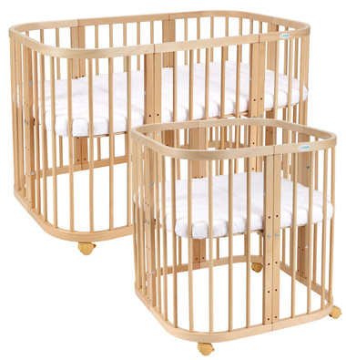 Waldin łóżeczko z materacem 7w1 (prostok), Natural