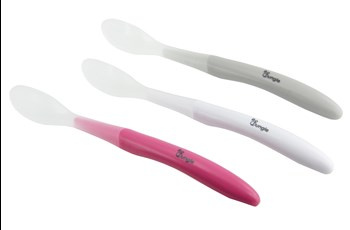 B-Miękkie łyżeczki komplet White/Pink/Grey