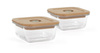 Pojemniki szklane kwadratowe ECO-friendly 2x210 ml z torbą izotermiczną - Żabka