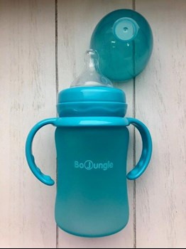 B-Thermo Butelka 150ml szkło/silikon Turkus