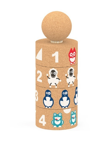 Ekologiczne klocki korkowe - Układanka Piramida ze zwierzątkami