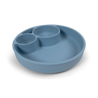 Filibabba Silikonowy talerzyk z przegródkami Powder Blue
