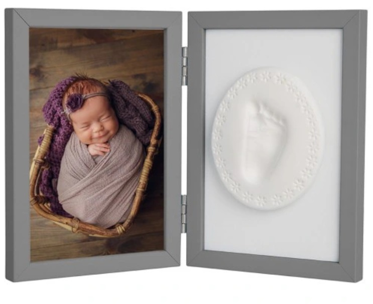 ODCISK BOBASA TINY MEMORIES RAMKA Z GLINKĄ SZARY