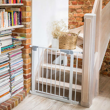 MoMi bramka ochronna (rozporowa) 75-103 cm, Szara