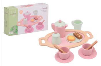 Drewniany zestaw do herbaty Tea set pink