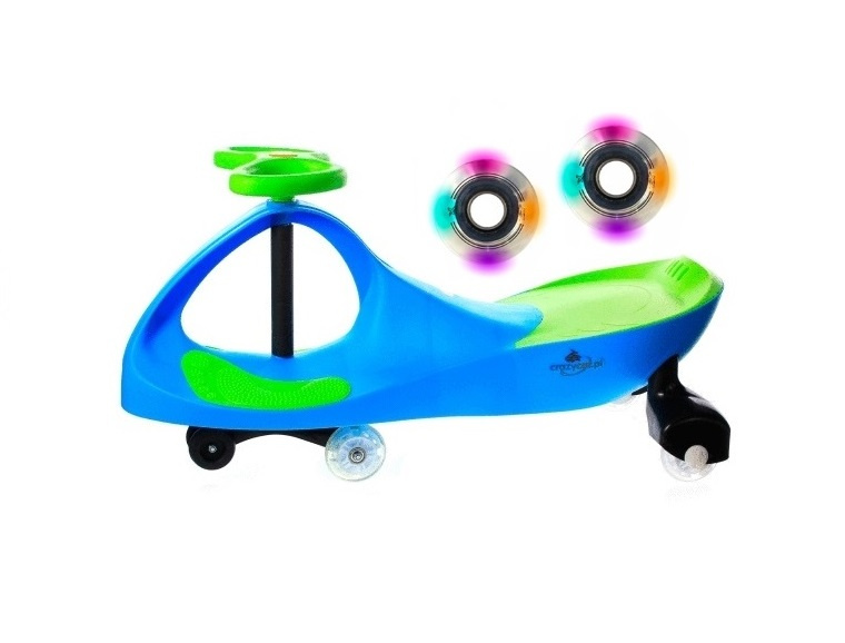 JEŹDZIK GRAWITACYJNY DO 120 KG ŚWIECĄCE KÓŁKA LED CRAZY CAR | CRAZYCAR | TWIST CAR | NIEBIESKI | RÓŻOWY ROZ | ZIELONY | ZOLTY