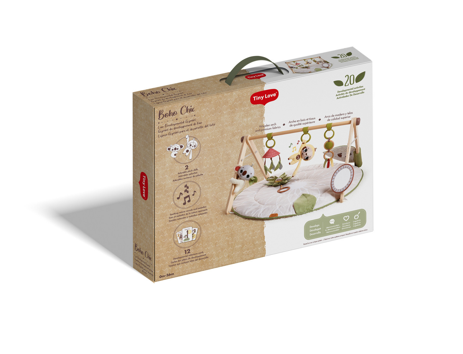 TINY LOVE Mata z drewnianym stojakiem. Boho Chic