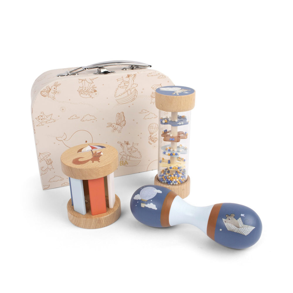 Filibabba Drewniane zabawki sensoryczne w walizce