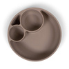 Filibabba Silikonowy talerzyk z przegródkami Warm Grey