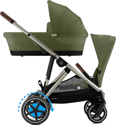 Zestaw 2w1 Cybex Wózek E-Gazelle S (Tpe) Moss Green + Gondola Gazelle S Moss Green