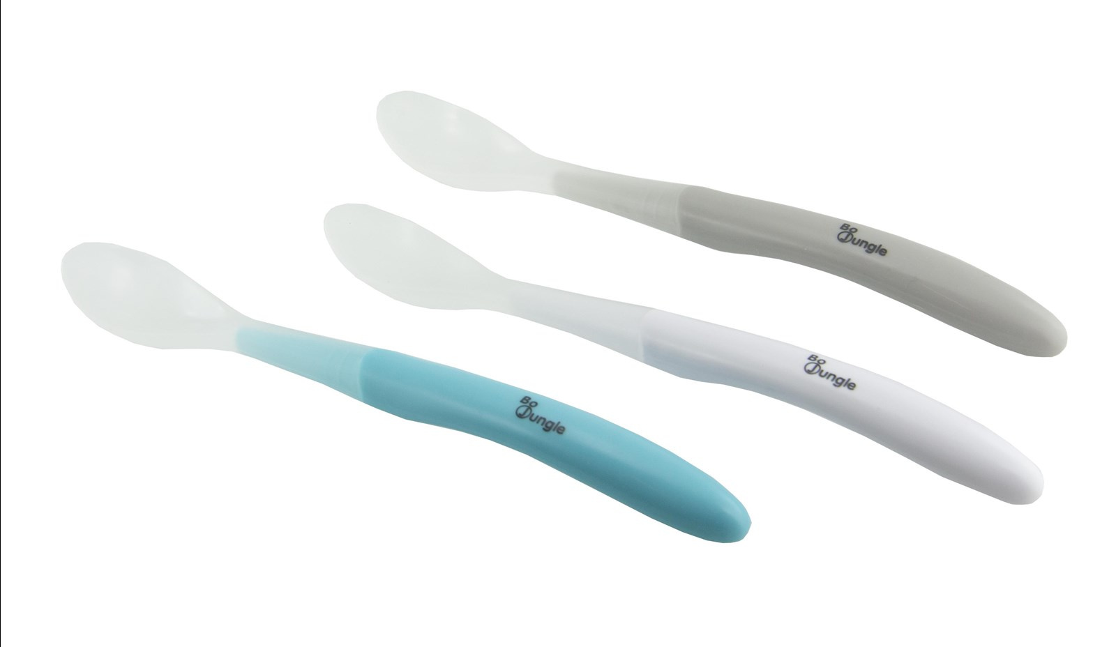B-Miękkie łyżeczki komplet White/Blue/Grey