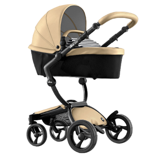 MIMA XARI® | EKSKLUZYWNY WÓZEK 3W1 | GŁĘBOKO-SPACEROWY | + FOTELIK ATON B2 | RAMA 4G BLACK | WKŁADKA DO WÓZKA | GOLD CHAMPAGNE