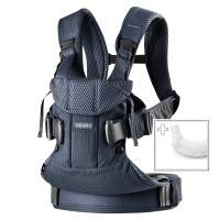 BABYBJORN - Baby Carrier ONE AIR, Navy Blue with Bib for Baby Carrier One