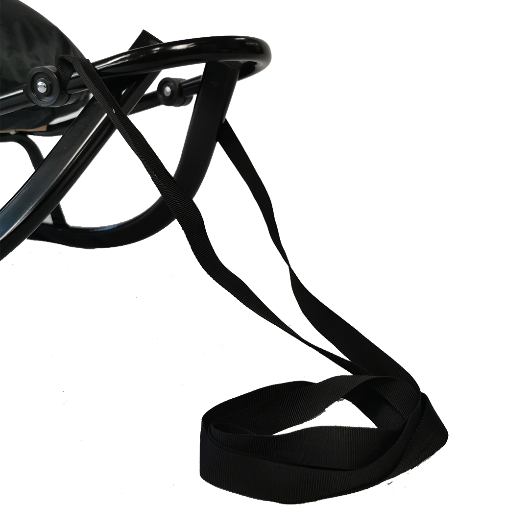 Sanki z oparciem i pchaczem, solidne | czarne