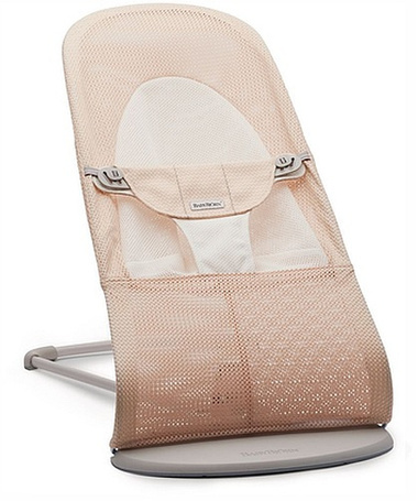 BABYBJORN - Bouncer Balance Soft Light grey frame, Mesh, Pearly pink/White