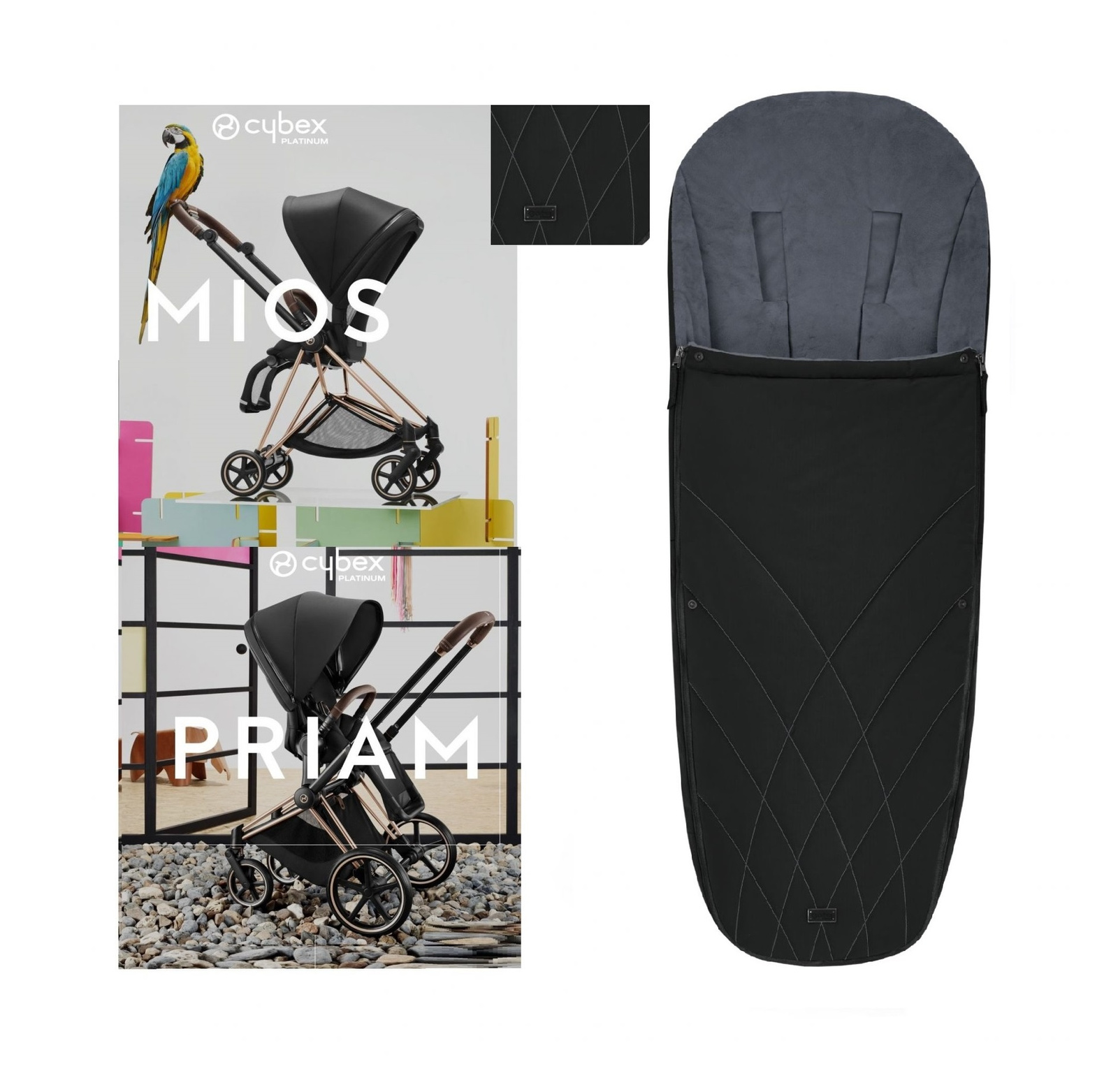 CYBEX Śpiworek 93x38 cm Priam (cotton) Deep Black