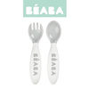 Beaba - Plastic cutlery in a gray case