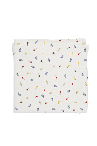 Baby Bites Pieluszka muślinowa 120 x 120 cm Lightnings White