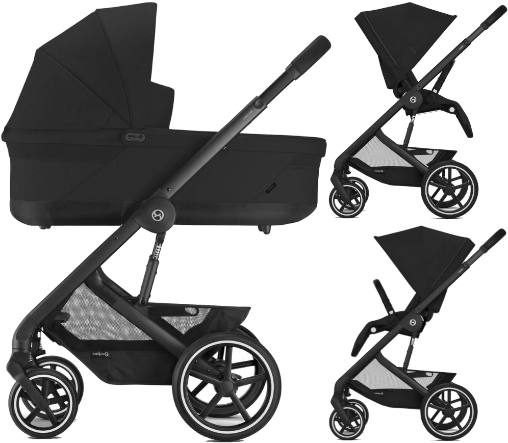Zestaw 2w1 Cybex Wózek Balios S Lux (Blk) Moon Black & Gondola Balios S Lux Moon Black