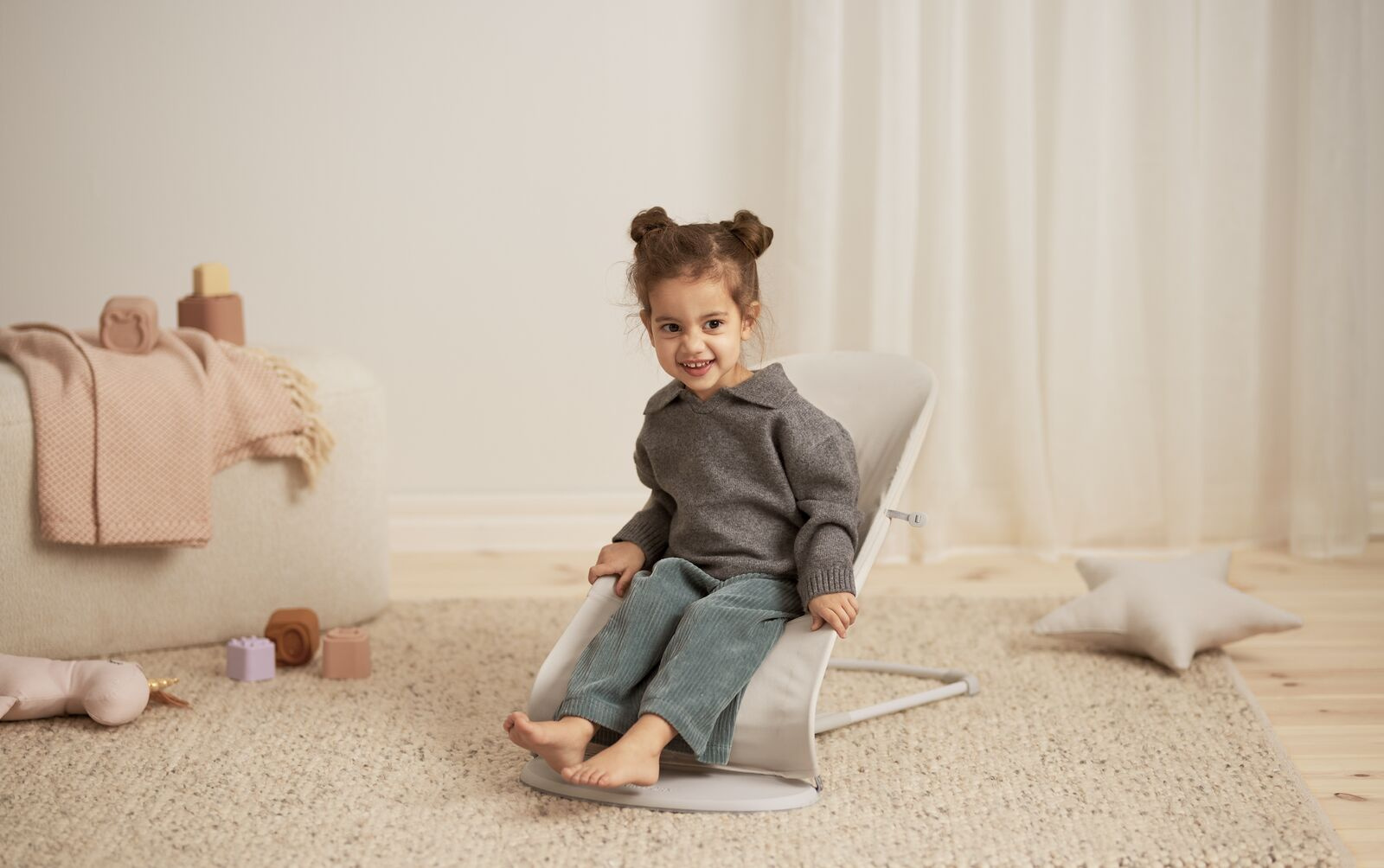 BabyBjorn leżaczek (Woven/Jersey) Tri Jasny Beż