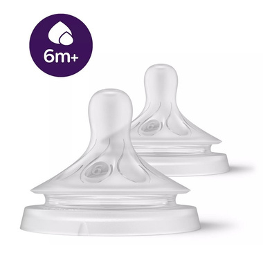 Smoczek responsywny Natural do gęstych pokarmów 6m+ - 2 szt