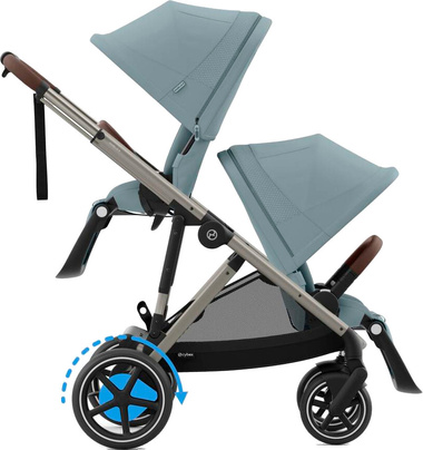 Zestaw 2w1 Cybex Wózek E-Gazelle S (Tpe) Stormy Blue + Siedzisko (Dodatkowe) Gazelle S Stormy Blue