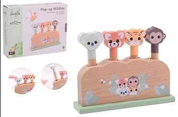 Drewniane Pop-up zwierzaki skoczki Wildies Family