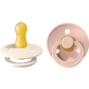 BIBS COLOUR SYMMETRICAL 2-PACK IVORY/BLUSH S Smoczek kauczuk Hevea