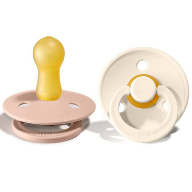 BIBS COLOUR SYMMETRICAL 2-PACK IVORY/BLUSH M Smoczek kauczuk Hevea
