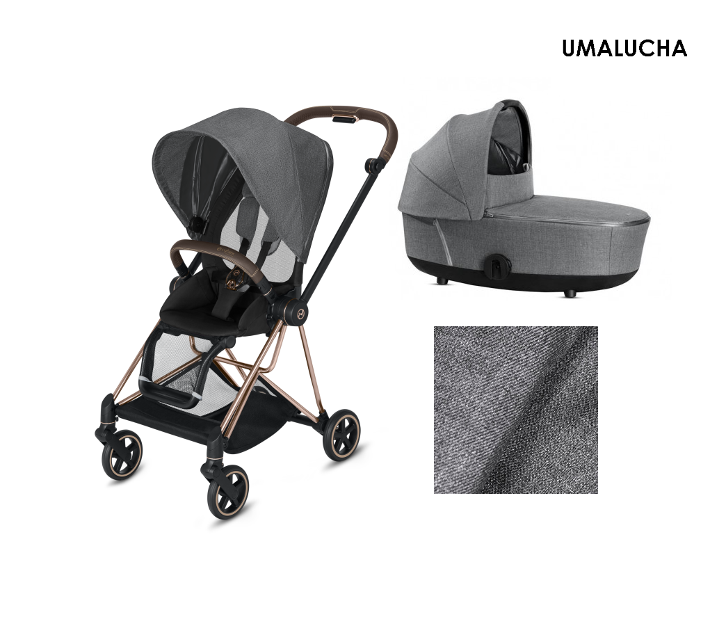 CYBEX MIOS 2.0 LUX EKSKLUZYWNY WOZEK 2W1 TAPICERKA PLUS | GREY | BLACK | BLUE