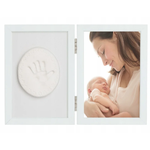 ODCISK BOBASA TINY MEMORIES RAMKA Z GLINKĄ BIAŁA