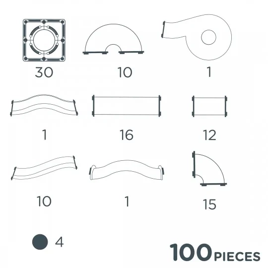 Cleverclixx Klocki magnetyczne Ball R Lights, 100