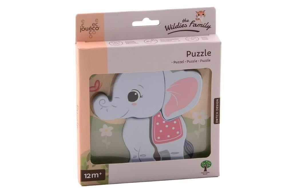 Drewniane puzzle SŁONIK The wildies Family