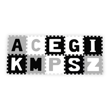 BABYONO PUZZLE PIANKOWE 10 SZT. LITERKI CZERŃ BIEL