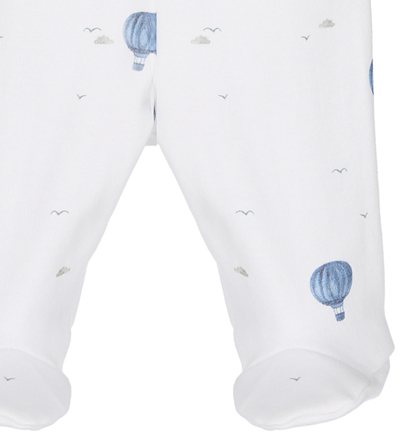 PÓŁŚPIOCH | 100% BAWEŁNA ORGANICZNA | ORGANIC COTTON | BALLOONS | NIEBIESKIE BALONIKI | 56 | 62