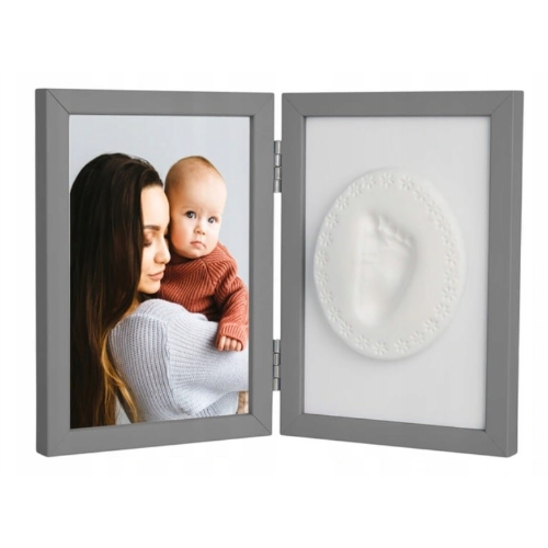 ODCISK BOBASA TINY MEMORIES RAMKA Z GLINKĄ SZARY