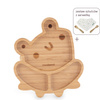 Drewniany talerzyk z przyssawką i przegródkami do karmienia metodą BLW ECO-friendly - Żabka