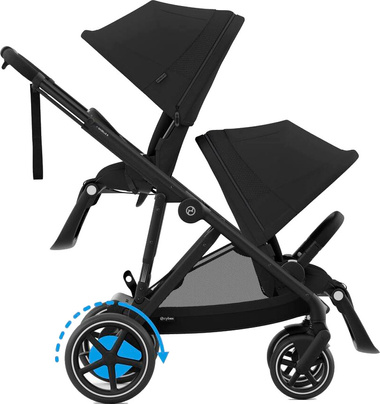 Zestaw 2w1 Cybex Wózek E-Gazelle S (Blk) Moon Black + Siedzisko (Dodatkowe) Gazelle S Moon Black