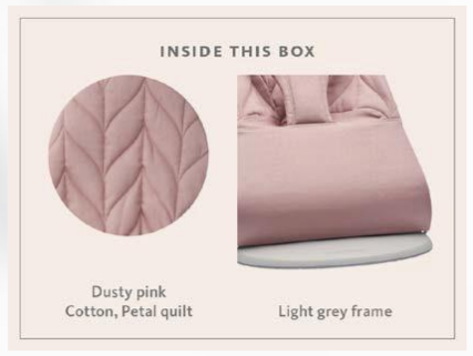 BABYBJORN Leżaczek (Petal Quilt) Dusty Pink