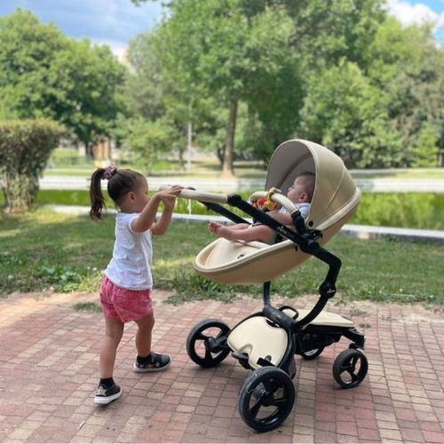 MIMA XARI® | EKSKLUZYWNY WÓZEK 3W1 | GŁĘBOKO-SPACEROWY | + FOTELIK ATON B2 | RAMA 4G BLACK | WKŁADKA DO WÓZKA | GOLD CHAMPAGNE