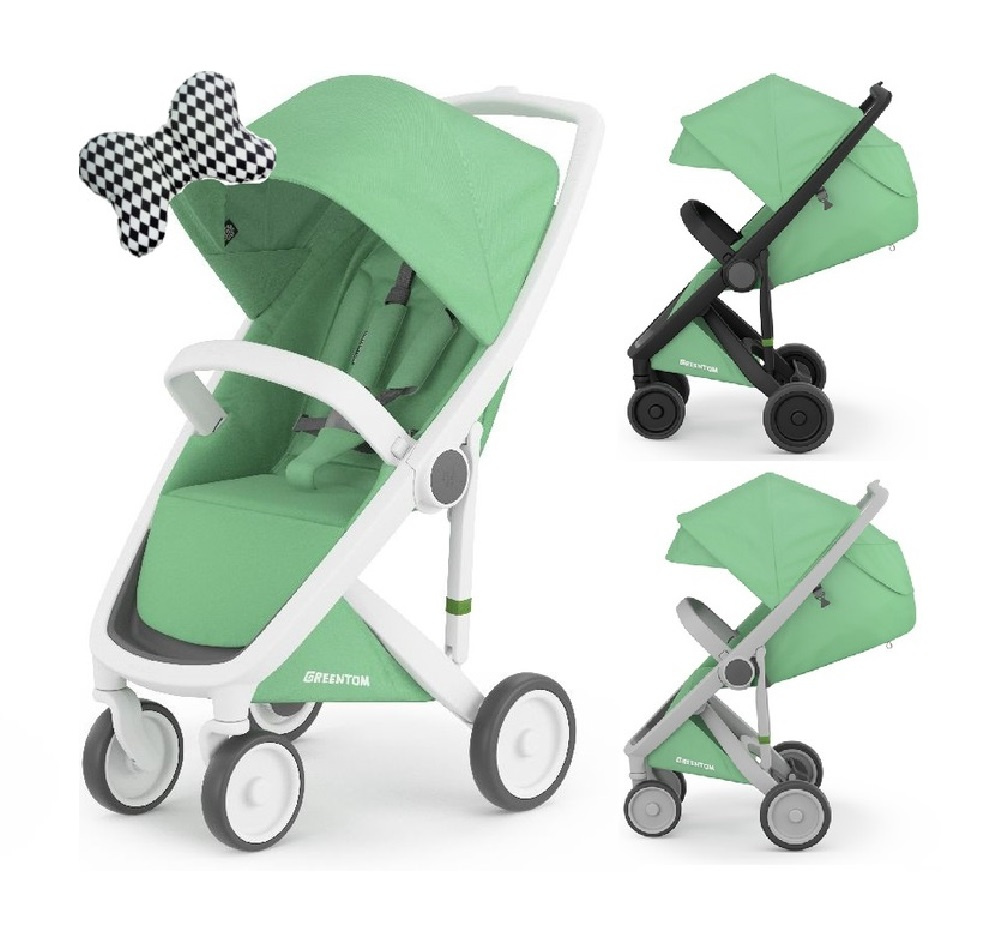 EKOLOGICZNY WÓZEK SPACEROWY GREENTOM CLASSIC (v.2.1) | MIĘTOWY | MINT