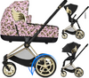 Zestaw 2w1 Cybex Wózek E-Priam 4.0 (J Scott) Black Gold Wings & Gondola Priam 2.0 (J Scott) Cherubs Pink