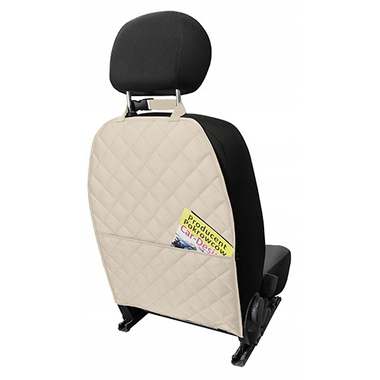 MATA (pikowana) pod fotelik samochodow, beżowa