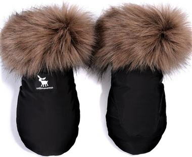Cottonmoose Mufki z futerkiem do wózka 2 cz, Black