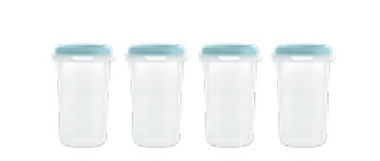 Pojemniki na żywność hermetycznie zamykane Terra 4x330 ml - morski