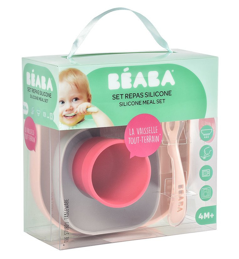 Beaba KOMPLET NACZYŃ Z SILIKONU Z PRZYSSAWKĄ