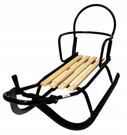 Sanki 3w1 z oparciem & pchaczem (drewniane), Black