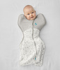 Otulacz Swaddle UP - rozmiar S - biały, księżyc - ETAP 1 Extra Warm
